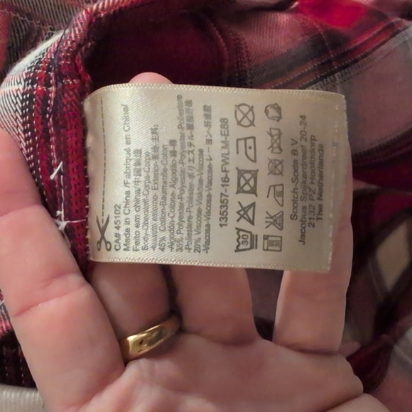Scotch And Soda Red Plaid Button-Up Shirt - Picture 4 of 4